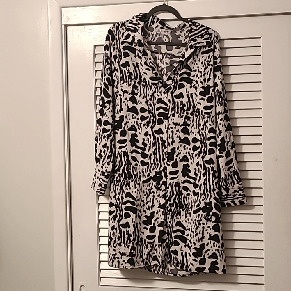 Animal print shirt dress